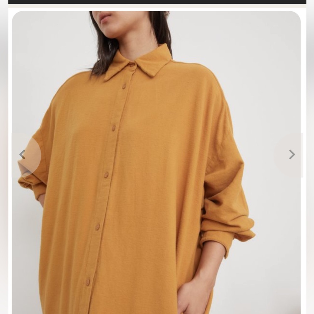 Black Crane flannel shirt dress in khaki size S